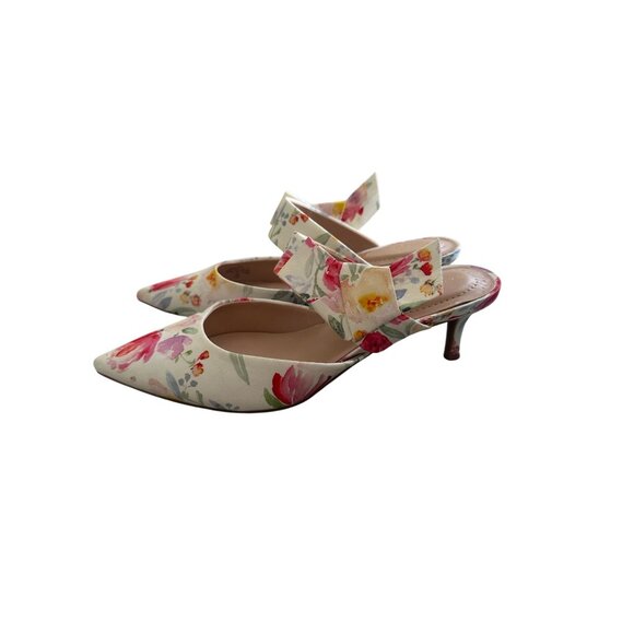 BANDOLINO Floral Kitten Mules Heels Size 7 NEW NWOB - Picture 2 of 10